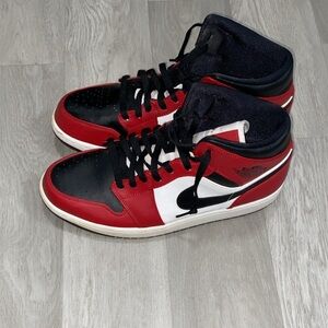 Jordan Red, Black, and White Sneakers